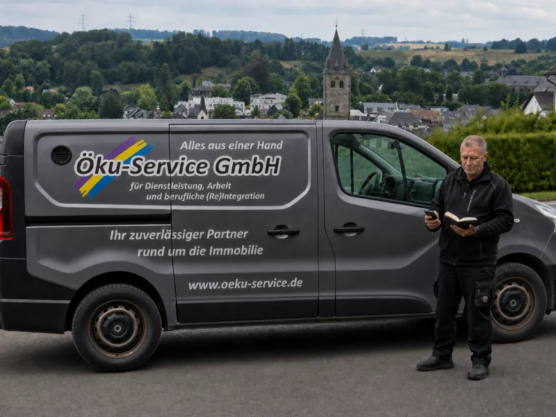Ein Teammitglied gleicht einen Termin auf dem Smartphone mit seinem Notizbuch ab